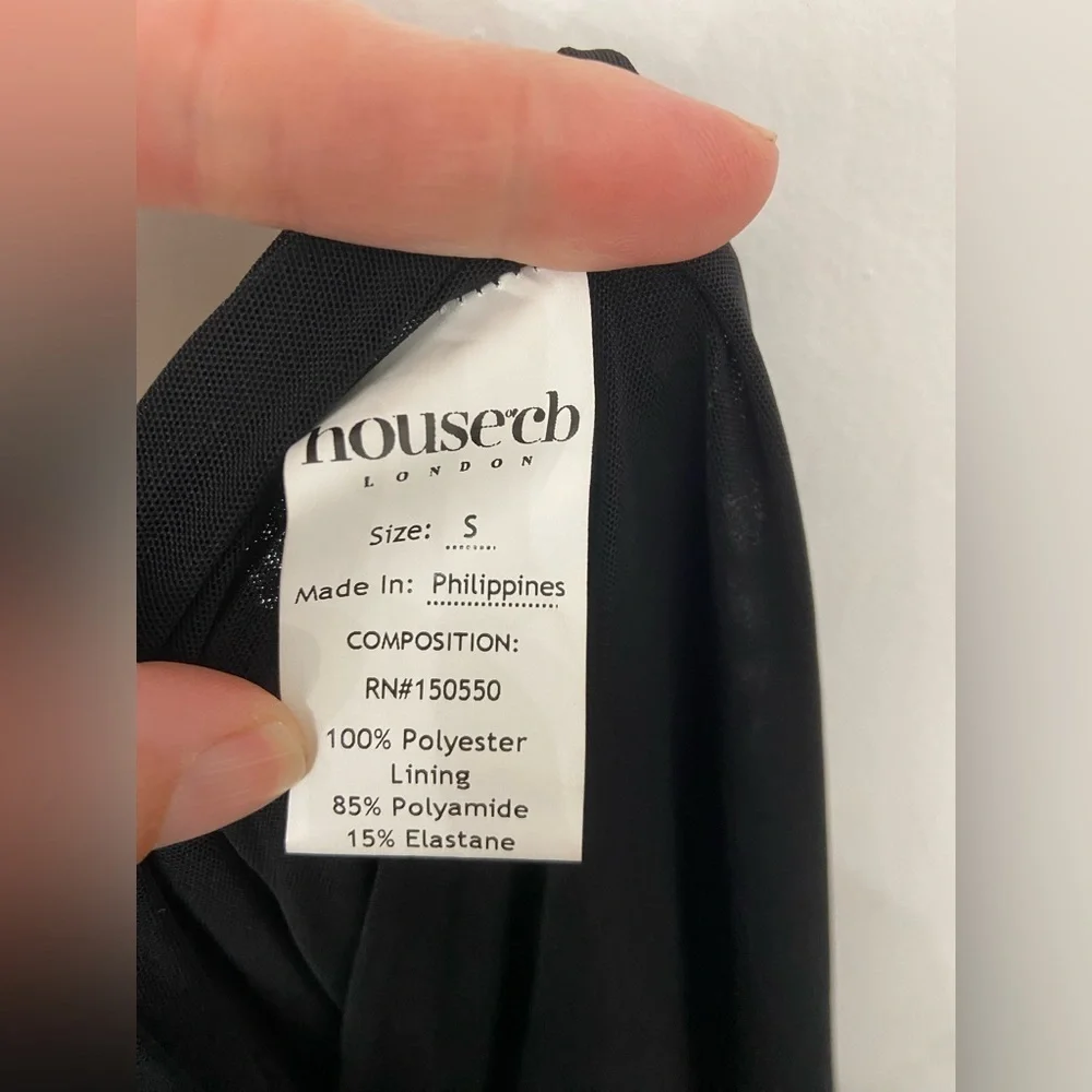 House of CB Babydoll Black Chiffon Halter Mini Dress Black Size Small